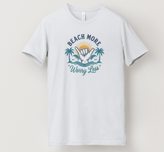 Beach More, Worry Less Tee