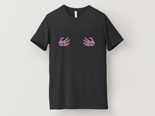 October Skeleton -> Breast Cancer Awareness Tee