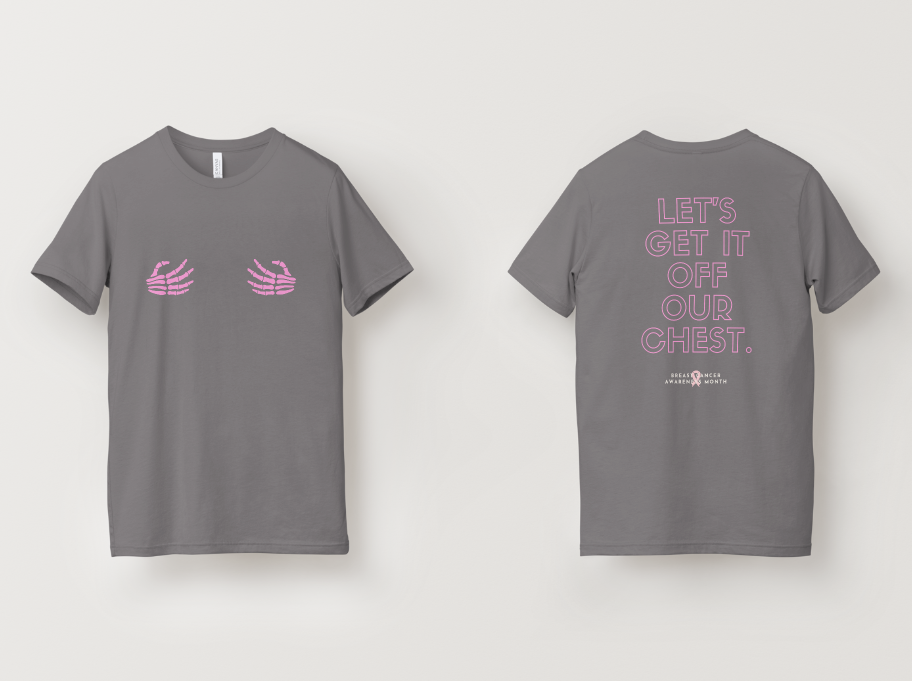 October Skeleton -> Breast Cancer Awareness Tee
