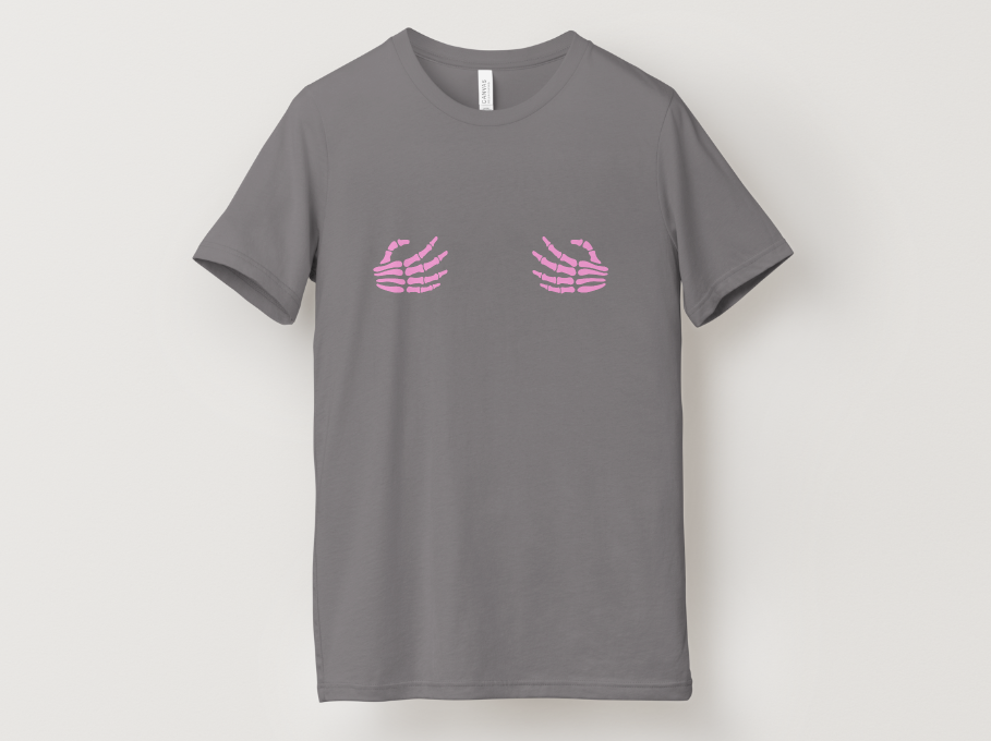 October Skeleton -> Breast Cancer Awareness Tee